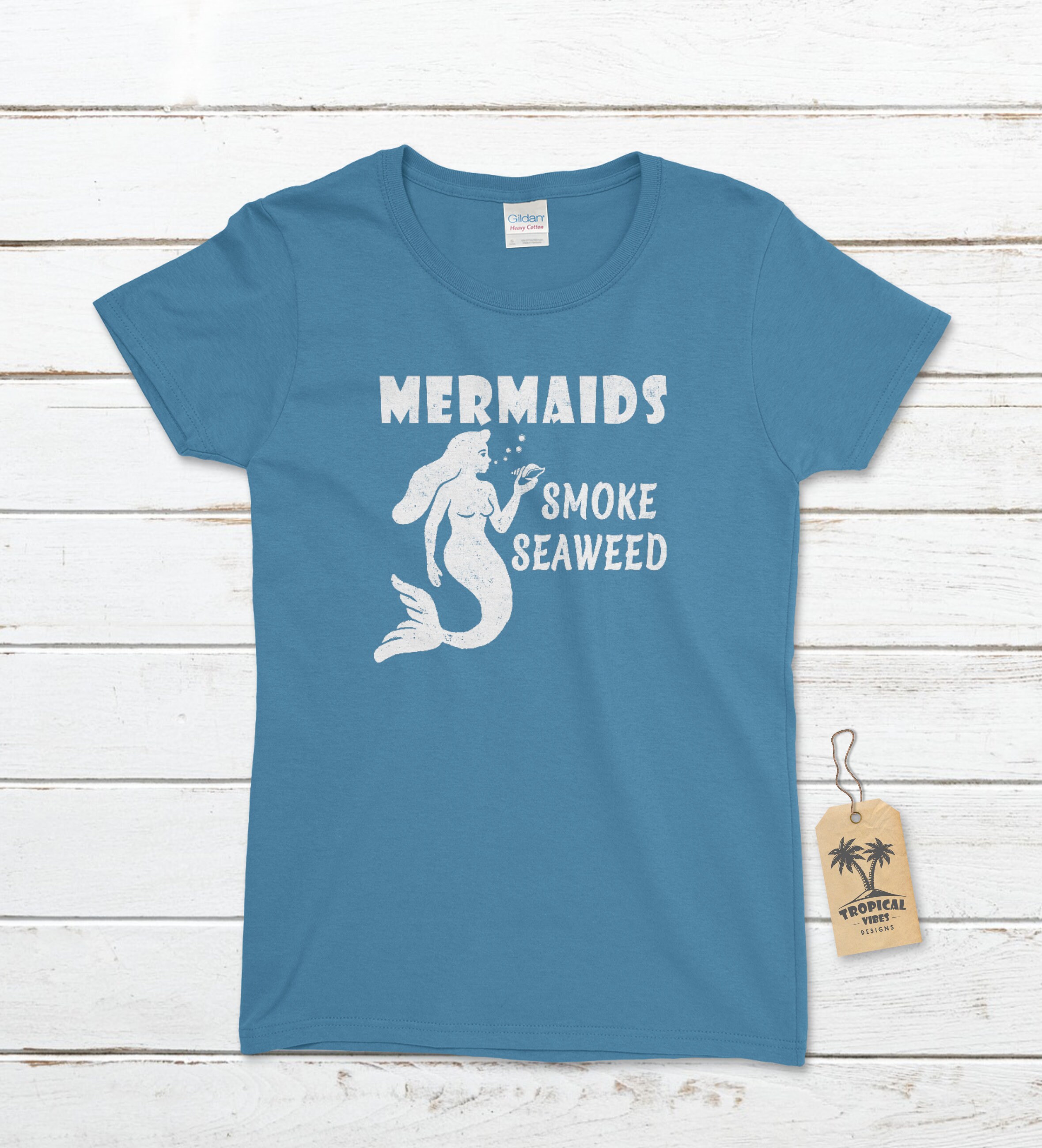 Women's Mermaids Smoke Seaweed T-shirt Mermaid T-shirt | Etsy