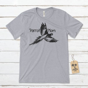 Parrot Mom Unisex T-Shirt, Parrot Shirt, Parrot Gift Ideas, Bird Shirt, Parrot Lover Shirt, Ornithology, Bird Lover Gift, Birding