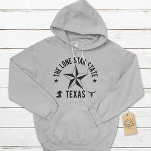The Lone Star State - Texas Unisex Hoodie, Texas Hoodie, Texan Hoodie, Texas Gift, Texas Vacation, Longhorn, Cowboy Boots & Hat