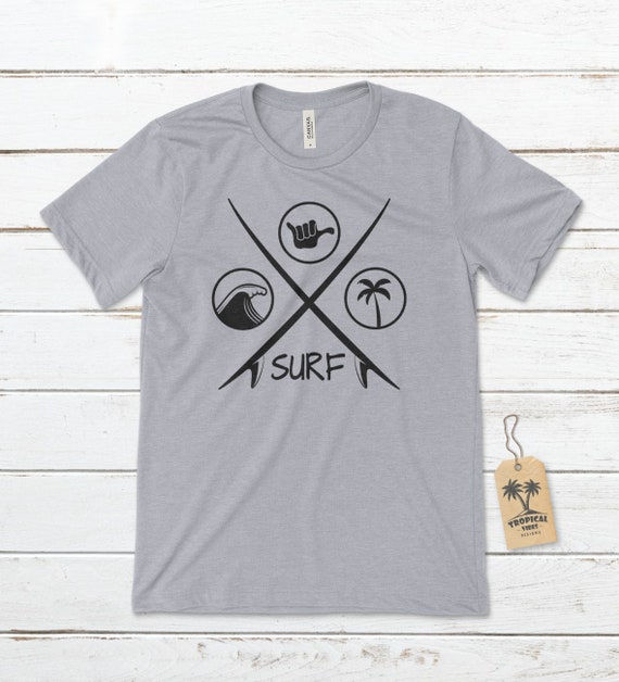 Camiseta Surf Unisex Camisetas de Surf Hang Loose Palmera Big Wave Surfing Camisas playeras Camisetas hawaianas Camisetas de Surf Etsy Espana