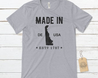 Made in Delaware USA Unisex T-Shirt, Delaware T-Shirt, Delaware Native T-Shirt, The Diamond State, Delawareans T-Shirt, Delaware Gifts