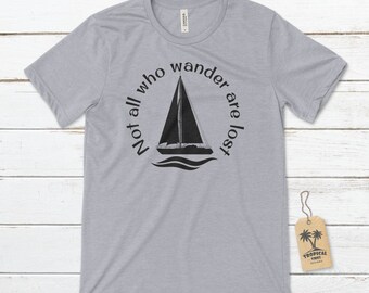 Mountain Life Tshirt Sailing Boat Compass Size 2XL Top Blue Better Be Lost @ Sea 