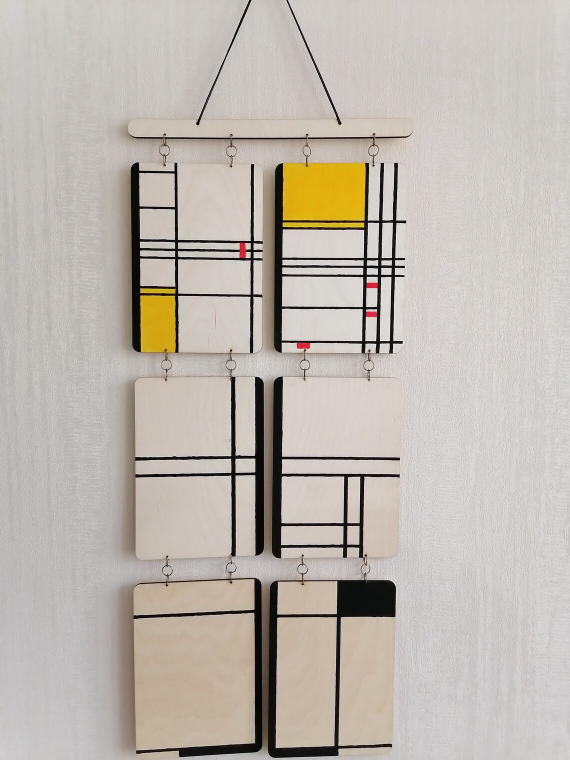 Wall hanging Colourful Geometric Plywood Wall Art multi Etsy