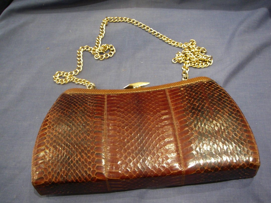 Lovely Vintage Widegate London Leather Handbag With Chain - Etsy