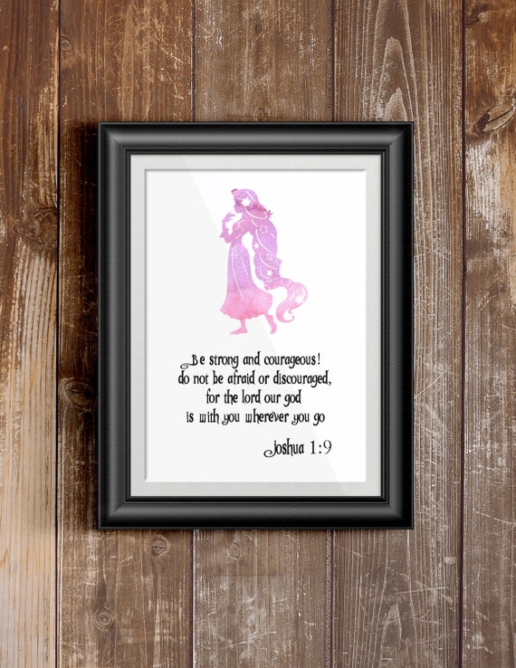 Disney Princess Repunzel Tangled Bible Verse Printable Art Christian Wall Art Decor Kids Nursery Room Decor Inspirational Digital Print