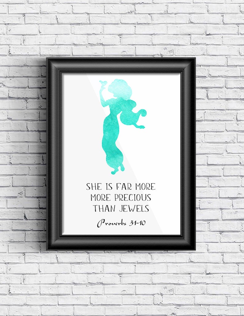 Disney Princess Jasmine Bible Verse Printable Art Christian | Etsy
