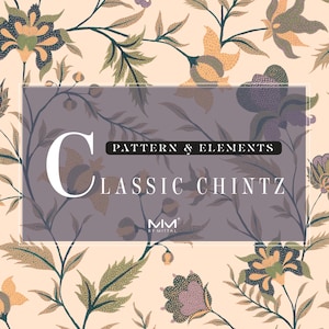 Hand-Painted Chintz Floral Pattern: Vintage Home Textile Design (Digital Download)