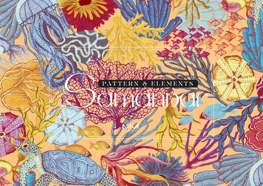 Underwater Sea Print: Coral Reef Pattern, Fashion Wallpaper (digital ...