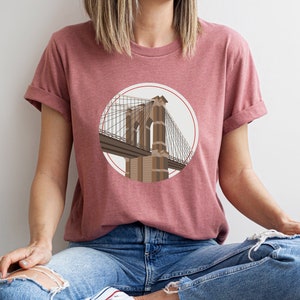 Brooklyn bridge T Shirt,Newyorker shirt, Brooklyn lover shirt, Brooklyn new york gift, Minimalist US shirt
