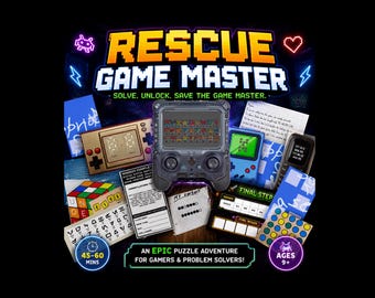 Boys Sleepover Game Rescue Game Master Escape Room Game Printable Mystery Puzzle Party, Video Game, Gaming Night for tween, Teen, bruh