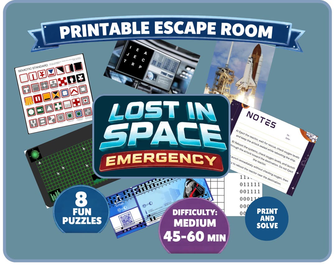 Space Escape Room, Indoor Printable Family Adventure, Alien Escape Room ...