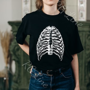 Halloween shirt, rib cage shirt, 3d rib cage, ribs bones, funny skeleton shirt, rib cage tee, rib cage corset shirt
