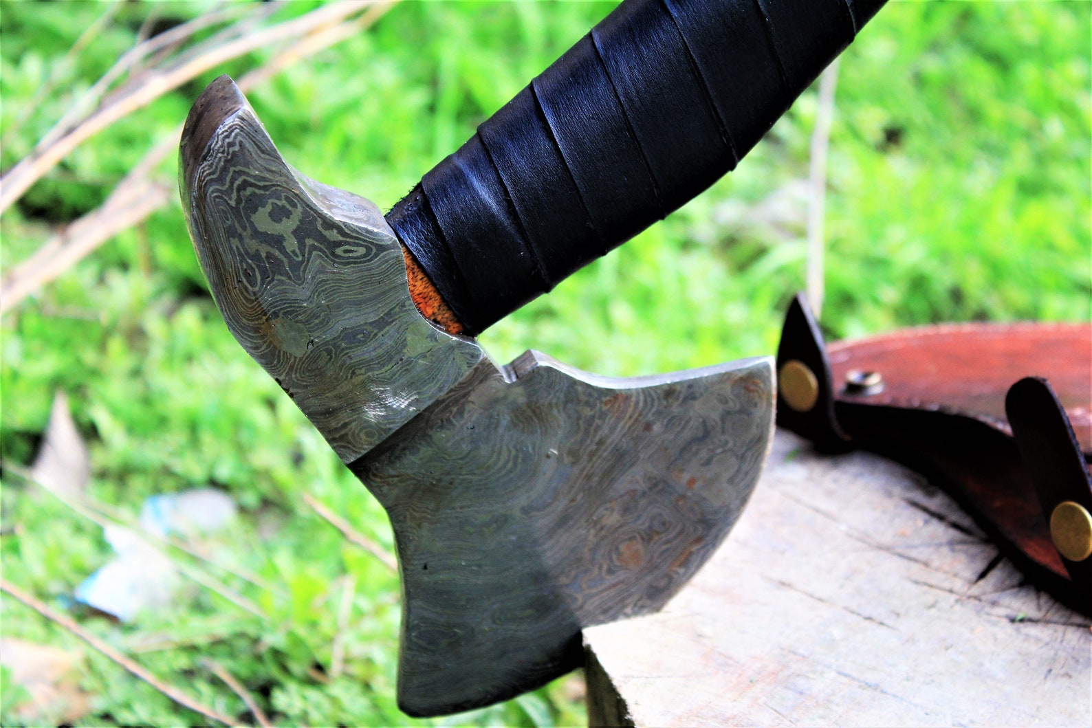 Multi Purpose Axe Damascus Axe Gift for Father Game Lover Etsy