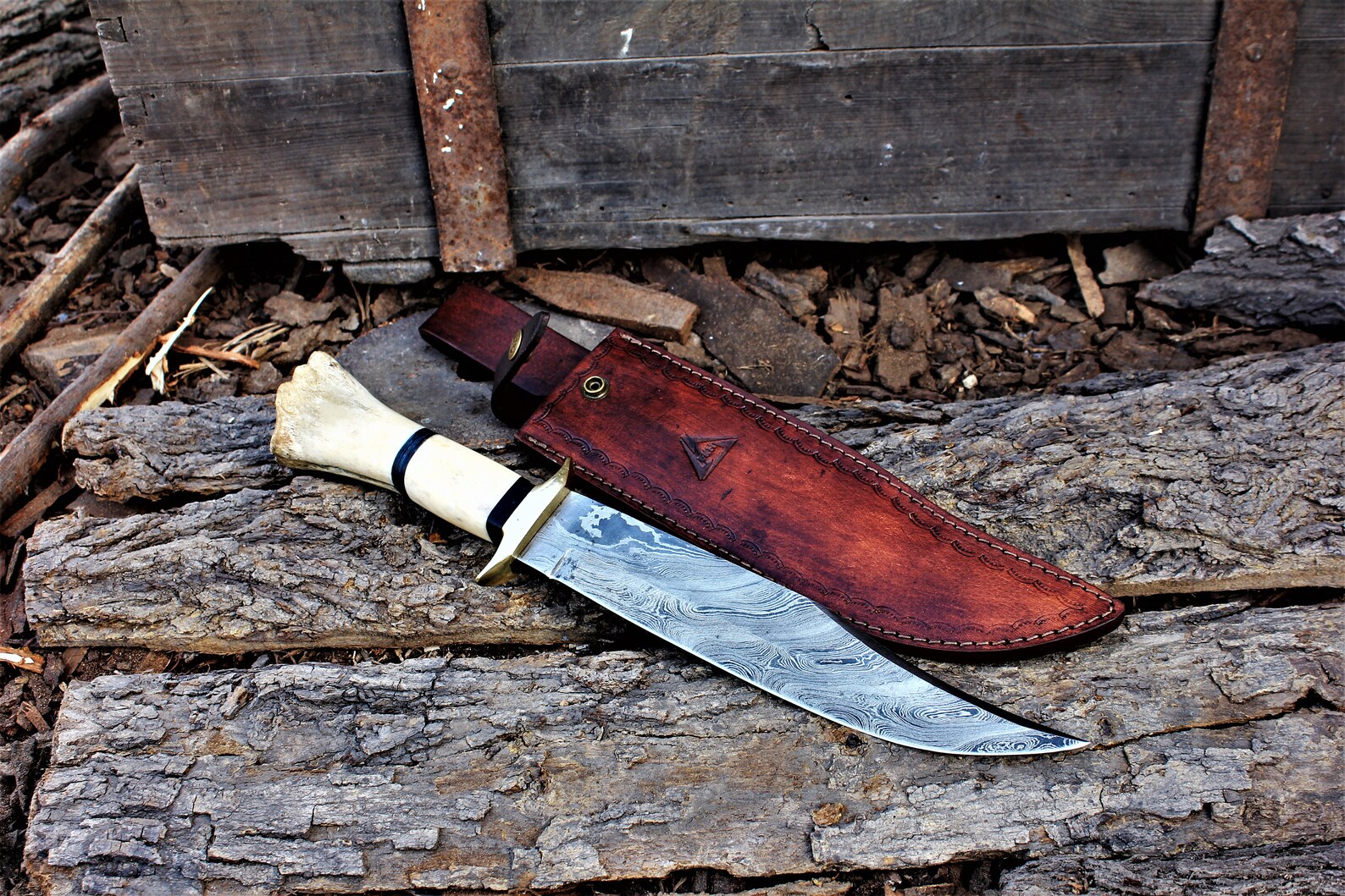Aladdin Knife Spartan knife Damascus Bowie War knife Etsy
