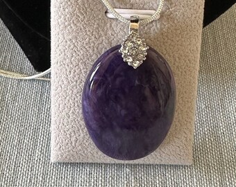 Oval Charoite Pendant