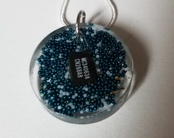 Round Computer Chip Pendant