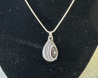 Pear-Shaped Fordite Pendant
