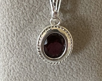 Oval Rhodolite Garnet Pendant