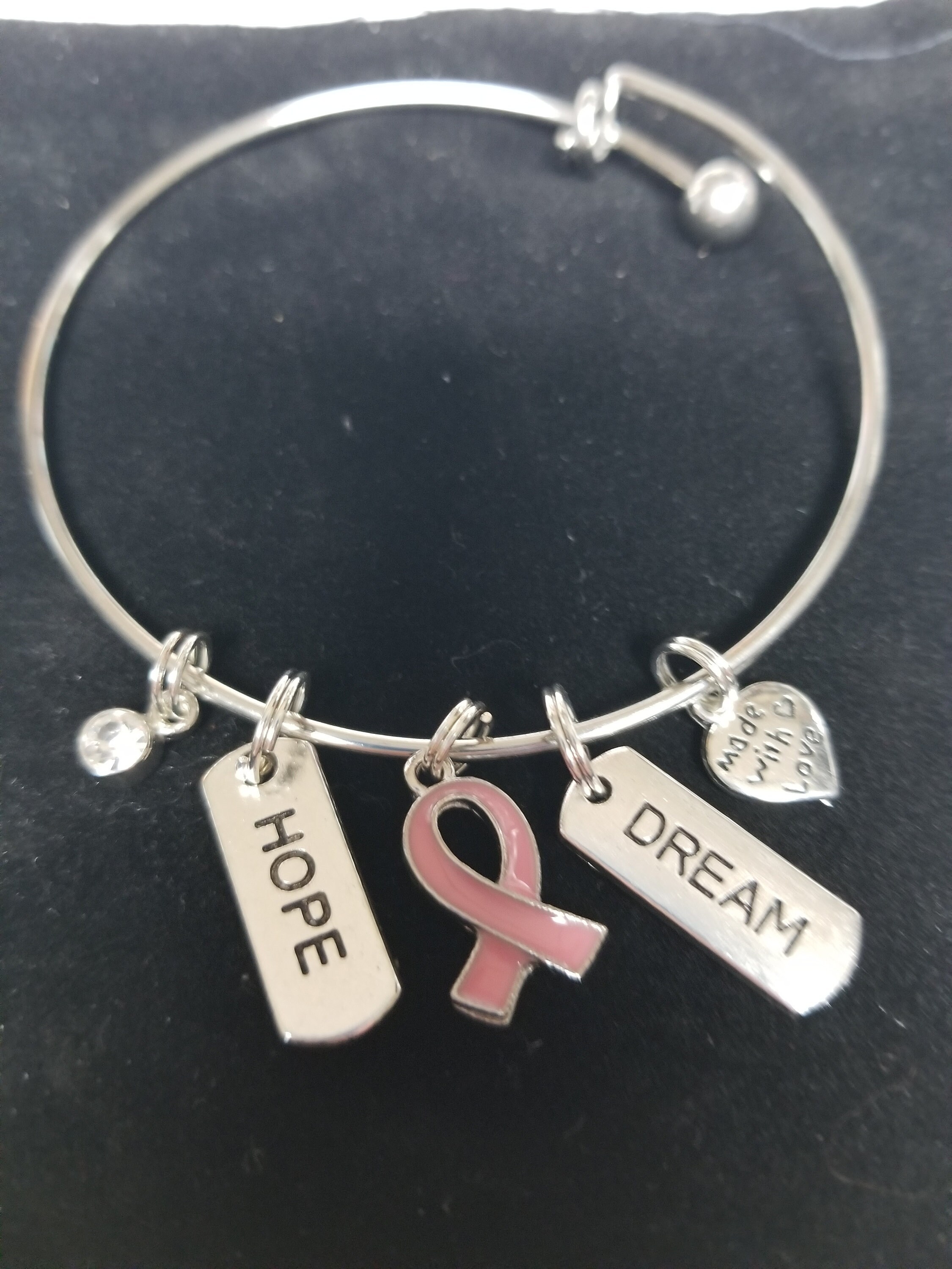 Breast Cancer Awareness Carabiner Hope Charm Necklace main image 0