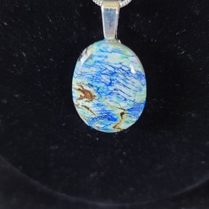 Oval White Azurite Pendant
