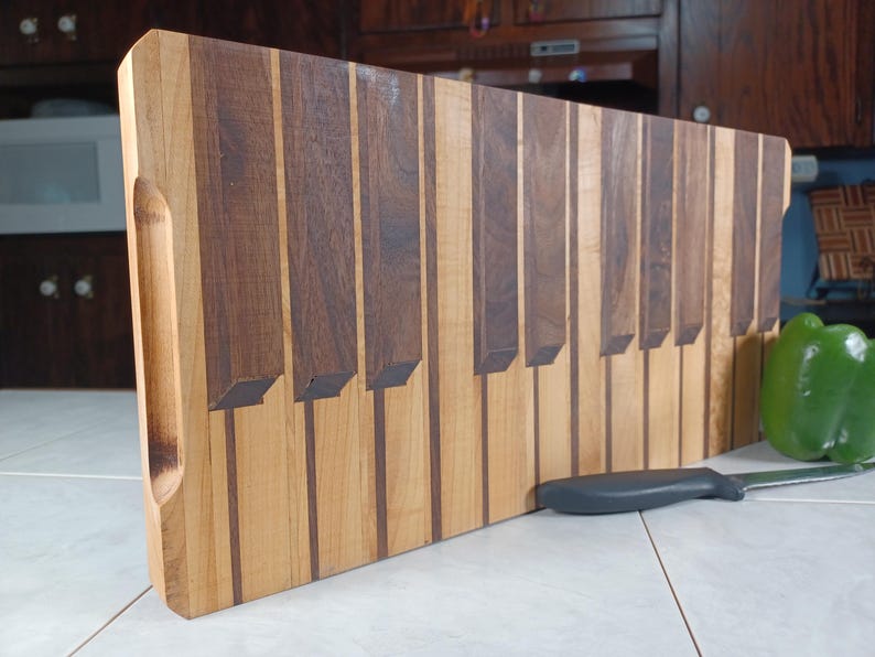 Piano Cutting Board | 3D Piano Keyboard Design | Musical Kitchen Decor ...