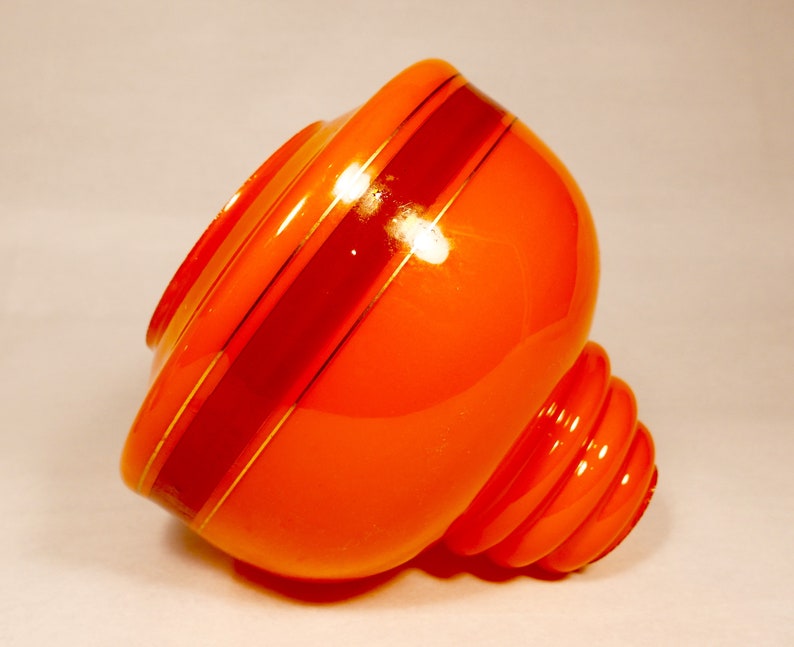 Vintage Orange Glass Lamp Shade From 60 S