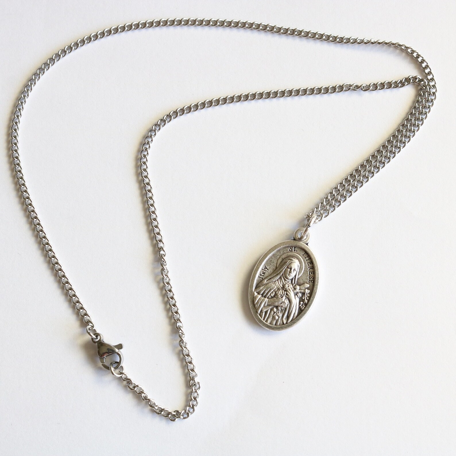 St Therese Medal Women 18 Stainless Steel Chain Necklace - Etsy