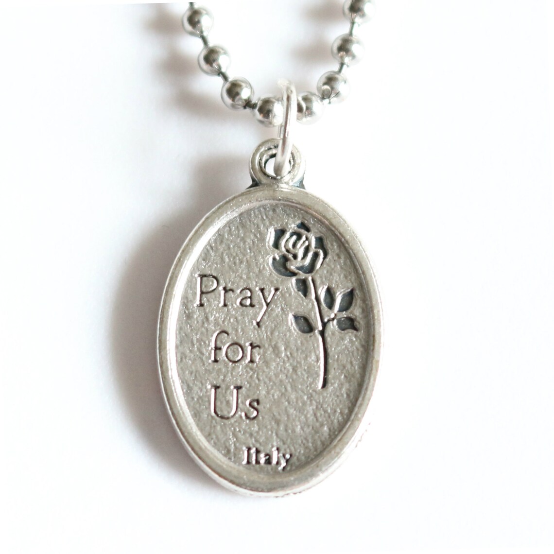 St Francis Medal 20" Men Stainless Steel Chain Necklace Catholic Mercy ...