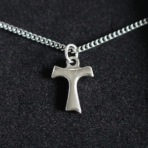 Tau Cross Medal Women 18&quot; Stainless Steel Chain Necklace Catholic Mercy Pendant St Francis