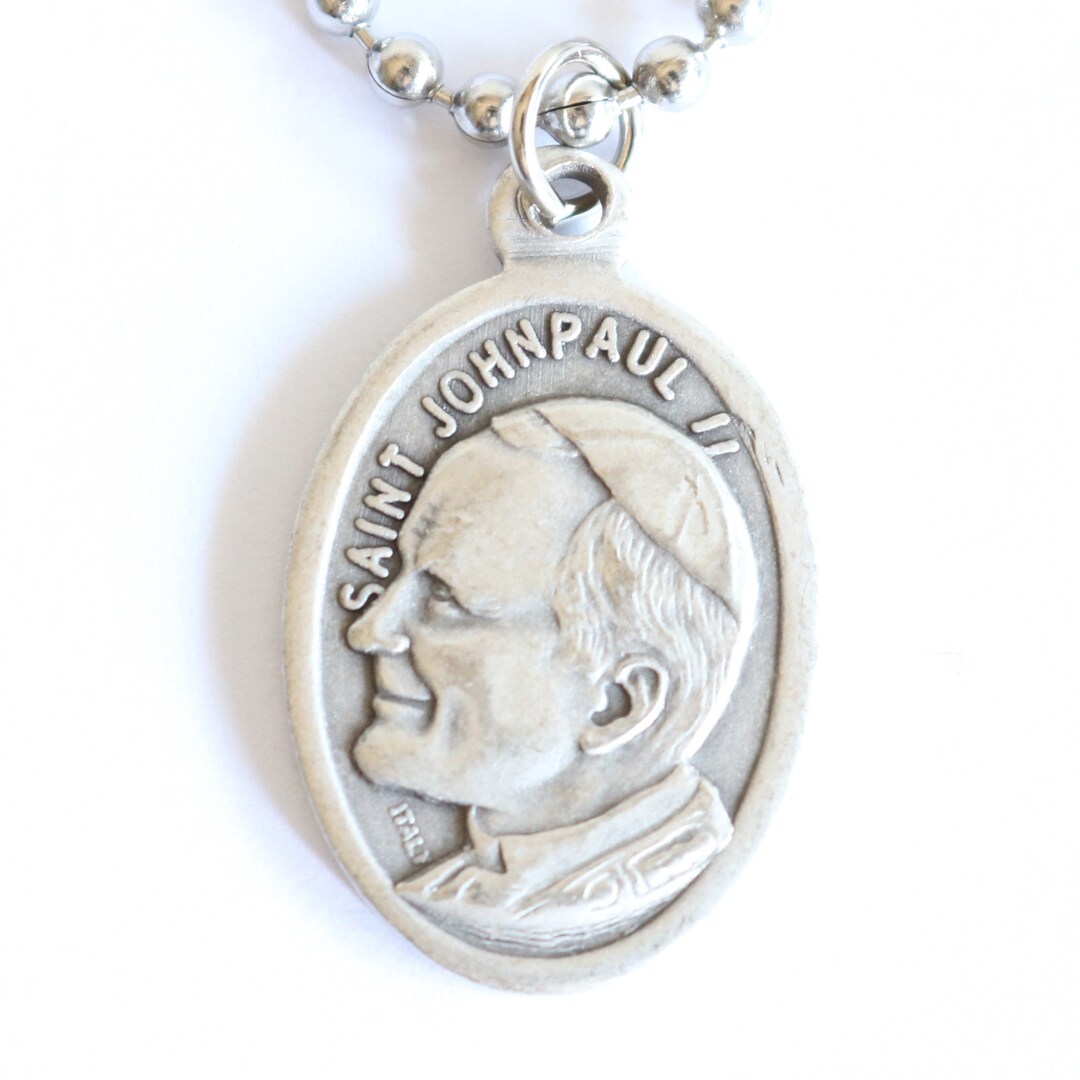 John Paul II Medal 20" Men Stainless Steel Chain Necklace Catholic ...