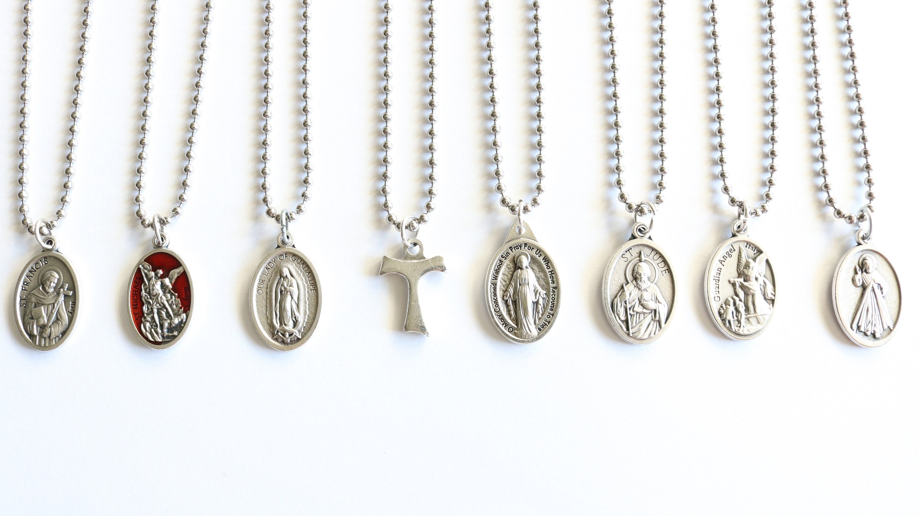 St Maria Goretti Medal 20" Men Stainless Steel Chain Necklace Catholic ...