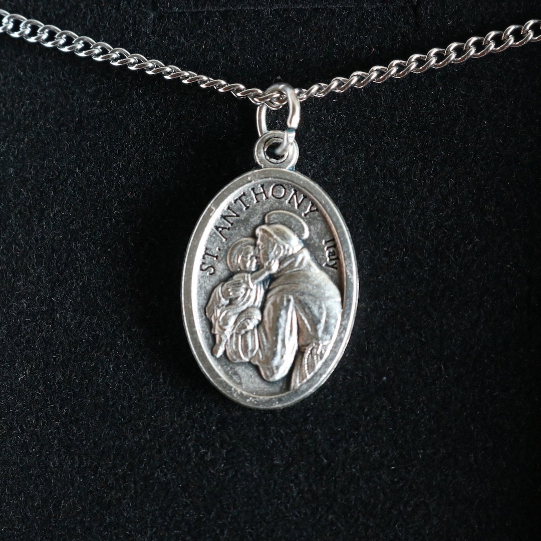 St Anthony Medal Women 18" Stainless Steel Chain Necklace Catholic ...