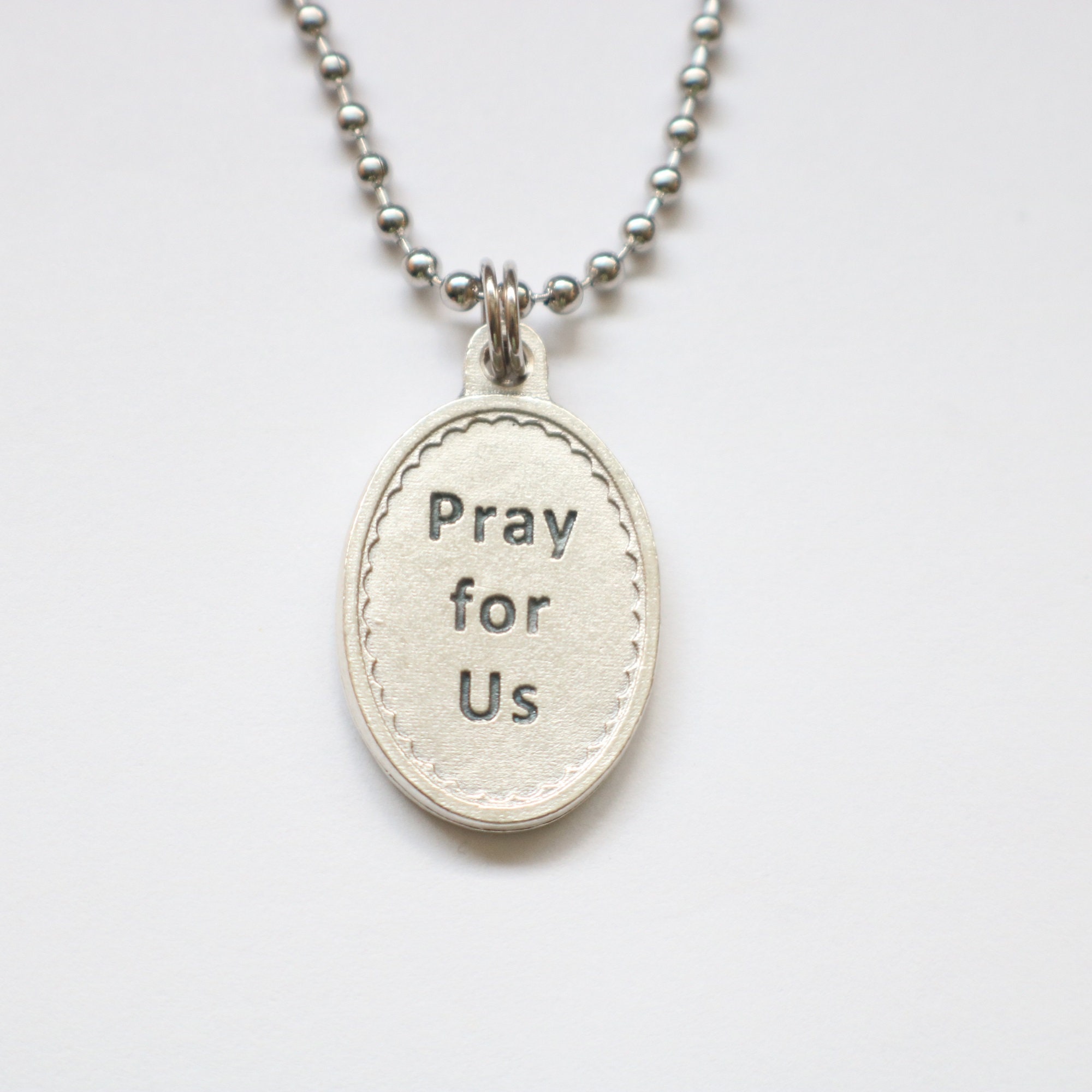 St Jude Medal Men 20" Stainless Steel Chain Mary Necklace Catholic ...