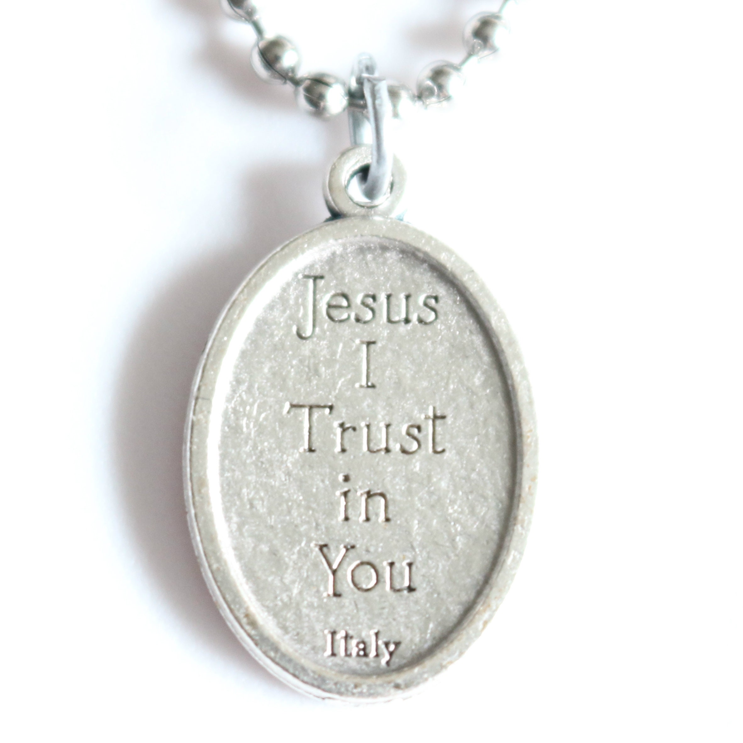 Divine Mercy Medal 20" Men Stainless Steel Chain Necklace Catholic ...