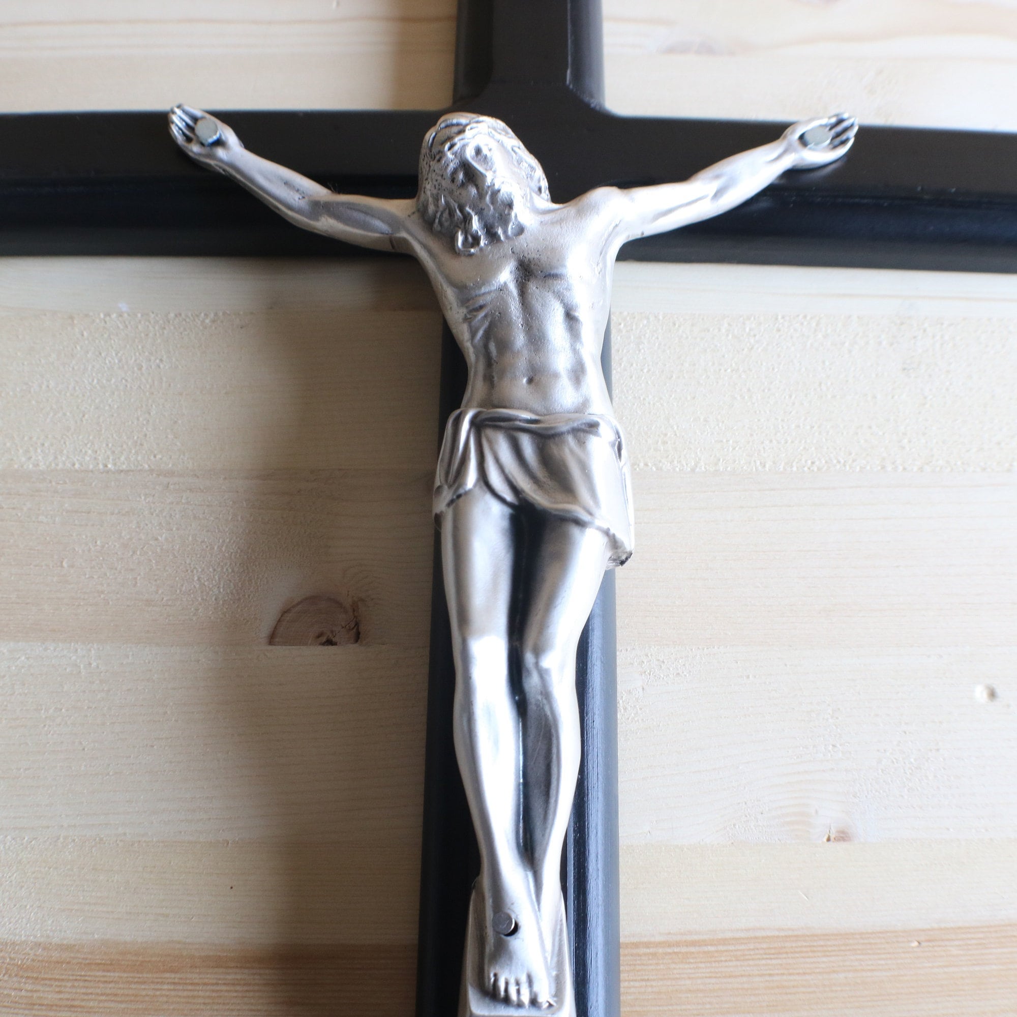 17 Detailed Large Wall Crucifix Wood Black Decor Christ Etsy