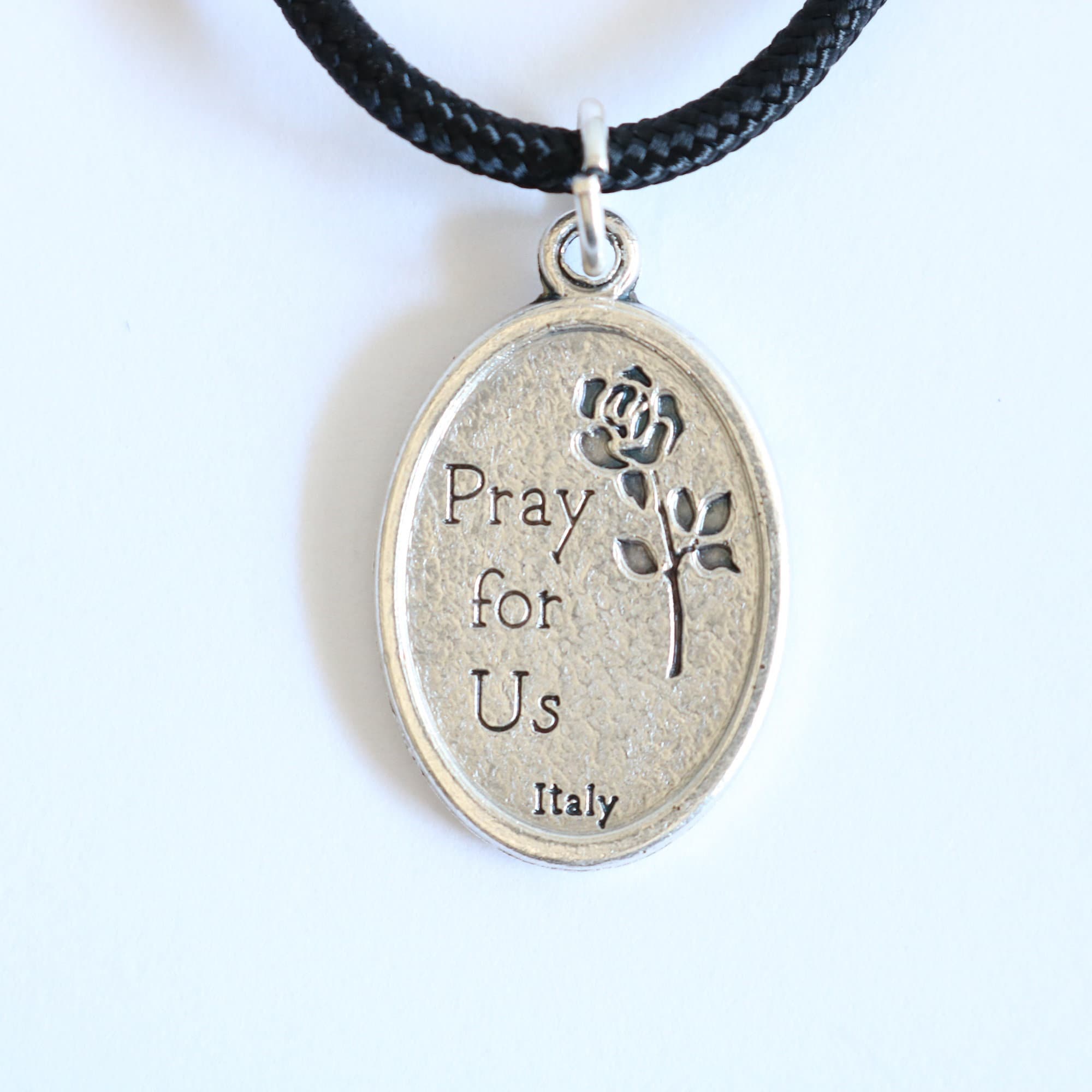 St Anne Pendant Black Paracord Medal Necklace Catholic Mercy Saints - Etsy