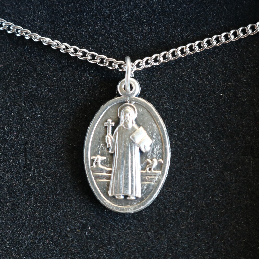 St Benedict Medal Women 18" Stainless Steel Chain Necklace Catholic ...