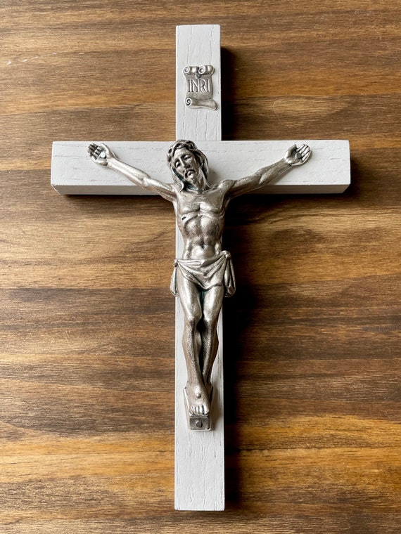 Crocifisso Da Parete In Legno Naturale, 20,3 Cm, Con Gesù Cristo, Per Preghiera E Decorazione Di Casa E Ufficio