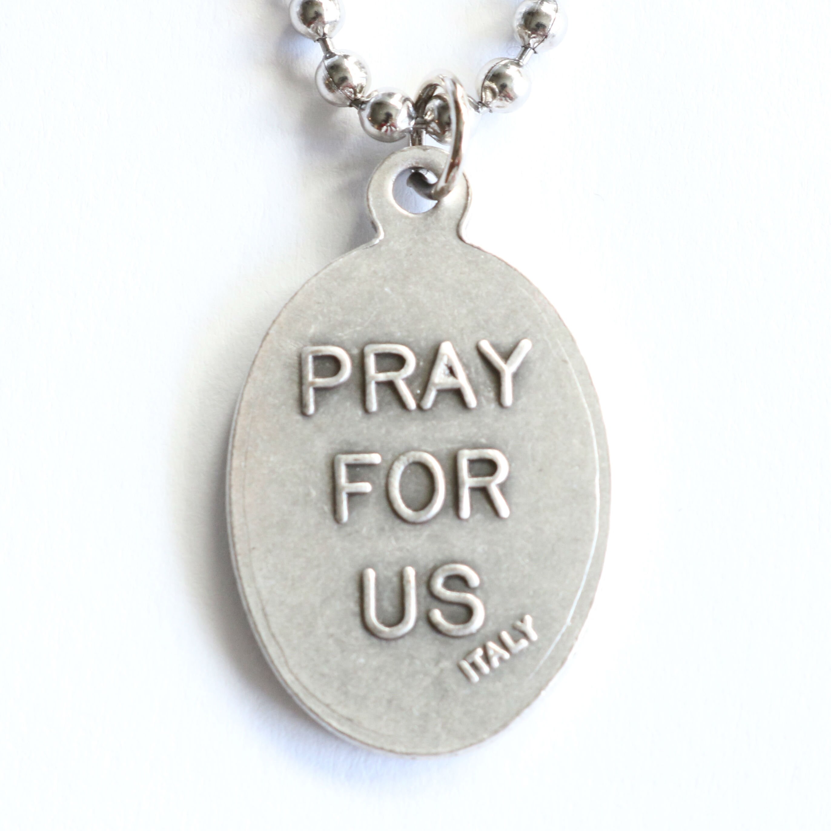 St Joan of Arc Medal Men 20" Stainless Steel Chain Mary Necklace ...