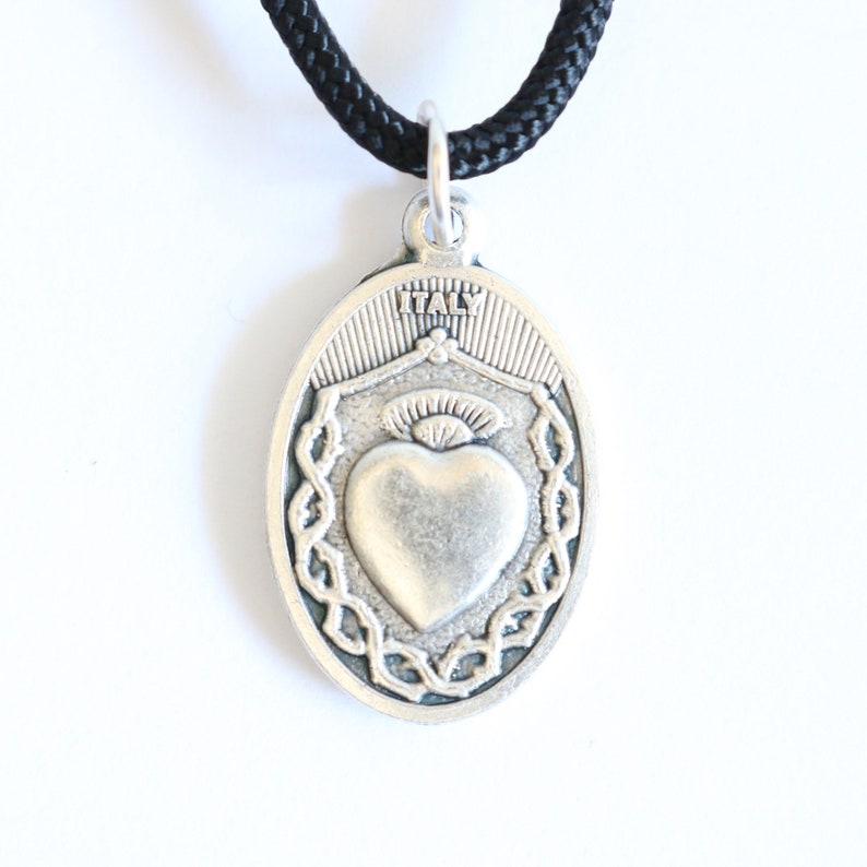 Infant of Prague Black Paracord Medal Necklace Catholic Mercy - Etsy