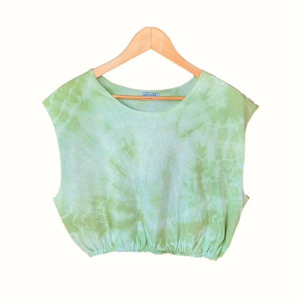 Tie-Dye Crop Top - Orange and Green