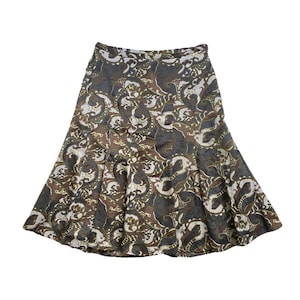 Fransa Y2K Vintage Baroque Print Mid Rise Flippy Midi Skirt UK Size 6