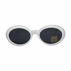 90s vintage, Laser sunglasses, unisex sunglasses, vintage sunglasses, white patent plastic frames & black lenses, brand new, deadstock