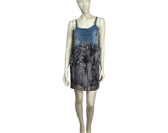 AX Paris dress, skater dress, animal print, denim dress, summer dress, party dress, leopard print, ladies size 10