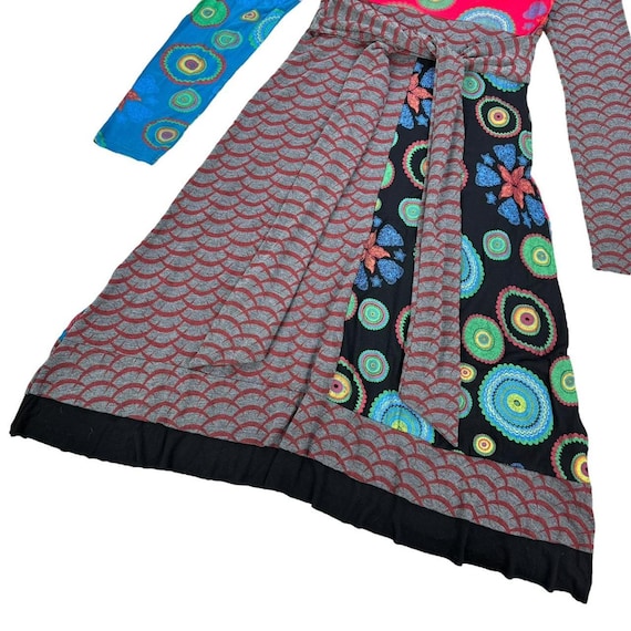 Hippy Style Midi Patchwork Patterned Dress - image 7