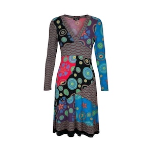 Hippy Style Midi Patchwork Patterned Dress