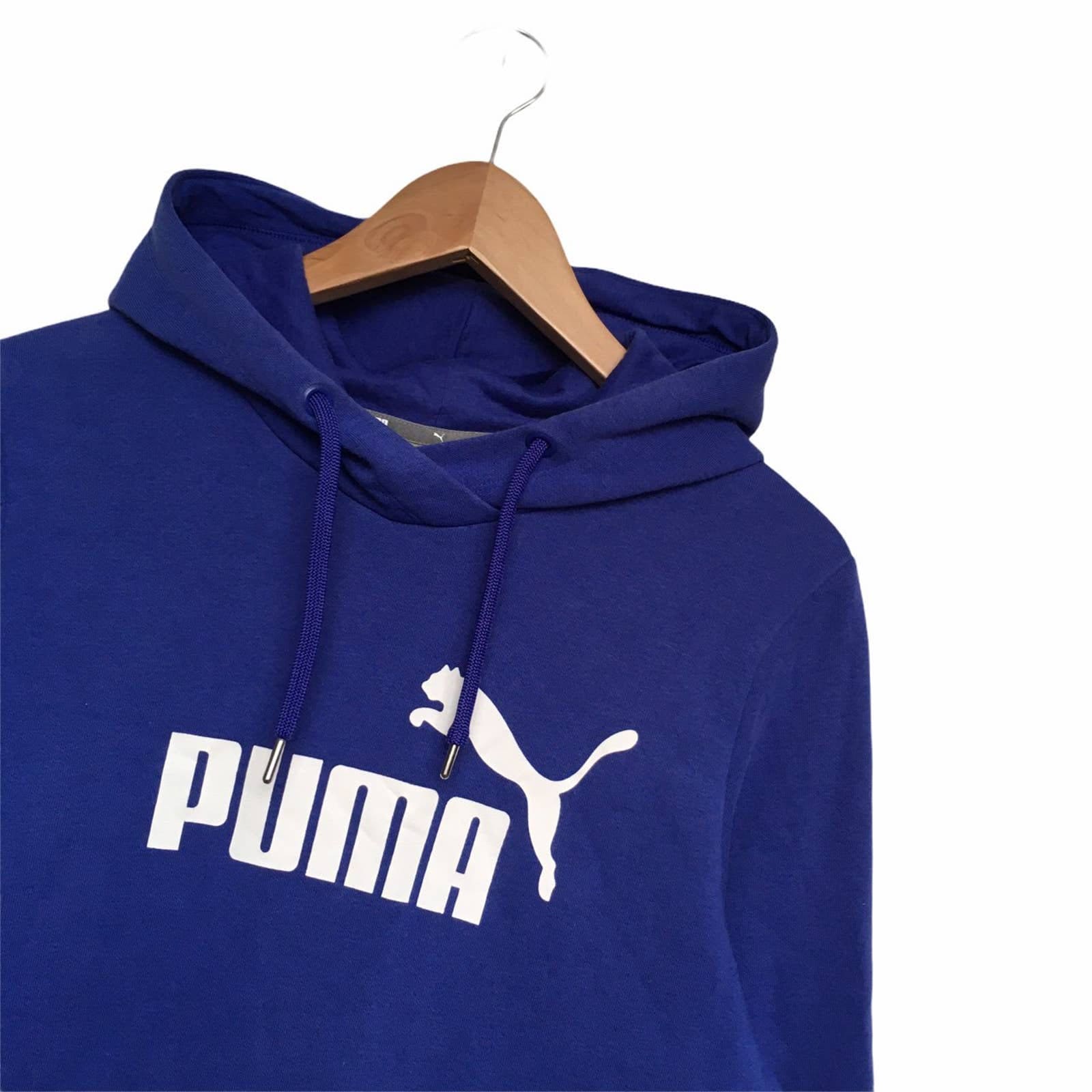 Puma Hoodie Purple & White Spellout Print Pullover -