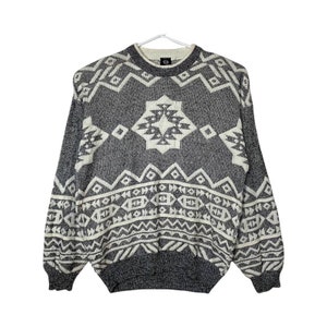 C&A 90s vintage sweater, knit jumper, vintage jumper, grunge sweater, knitwear, pullover, jumper, Nordic sweater, Icelandic, mens medium