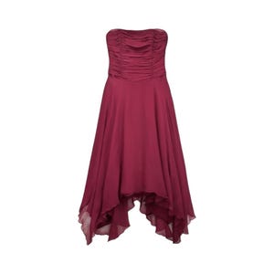 monsoon red silk dress 90s Y2K Monsoon Red Long Bias Cut Slip Style 100% Silk Dress UK 12 (US 8)