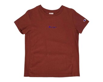 Champion Reverse Weave Burnt Brown Casual Tshirt Tee Size XS (UK 6/8)